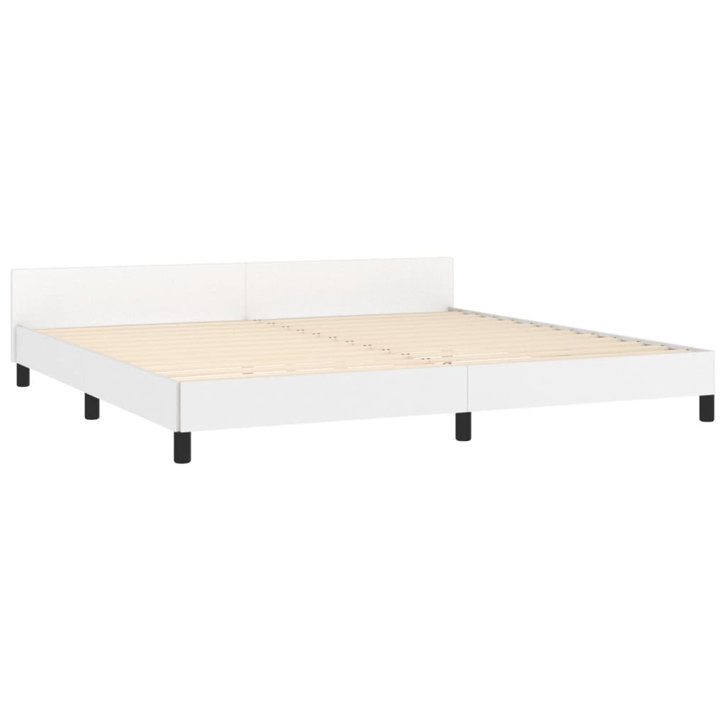 Cadre de lit sans matelas blanc 200x200 cm similicuir - XIOS