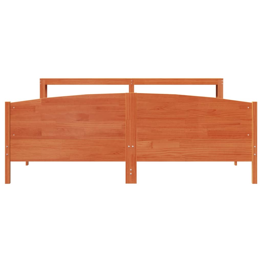 Cadre de lit sans matelas cire marron 180x200cm bois pin massif - XIOS