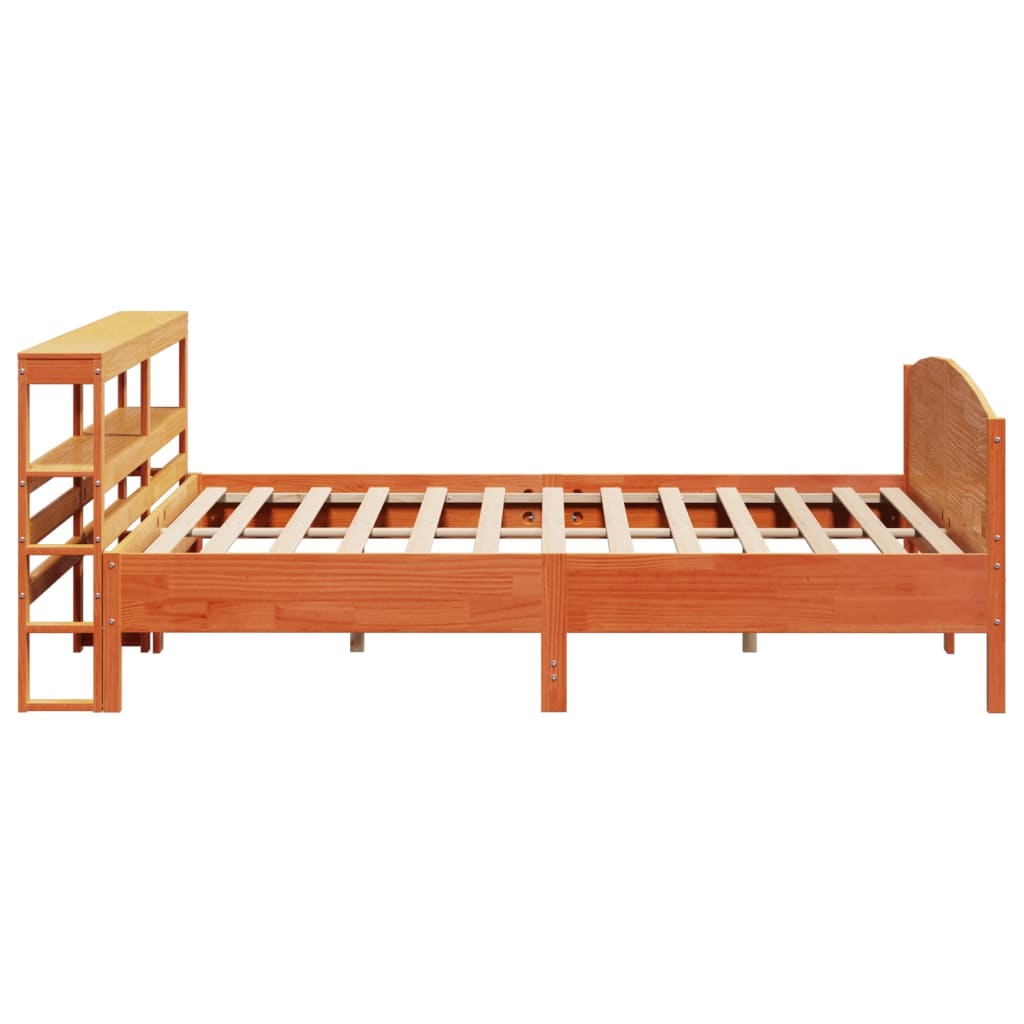 Cadre de lit sans matelas cire marron 180x200cm bois pin massif - XIOS