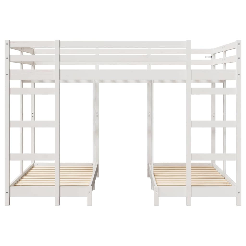 Cadre de lit superposé triple Blanc 140 x 200 cm Pin massif - XIOS