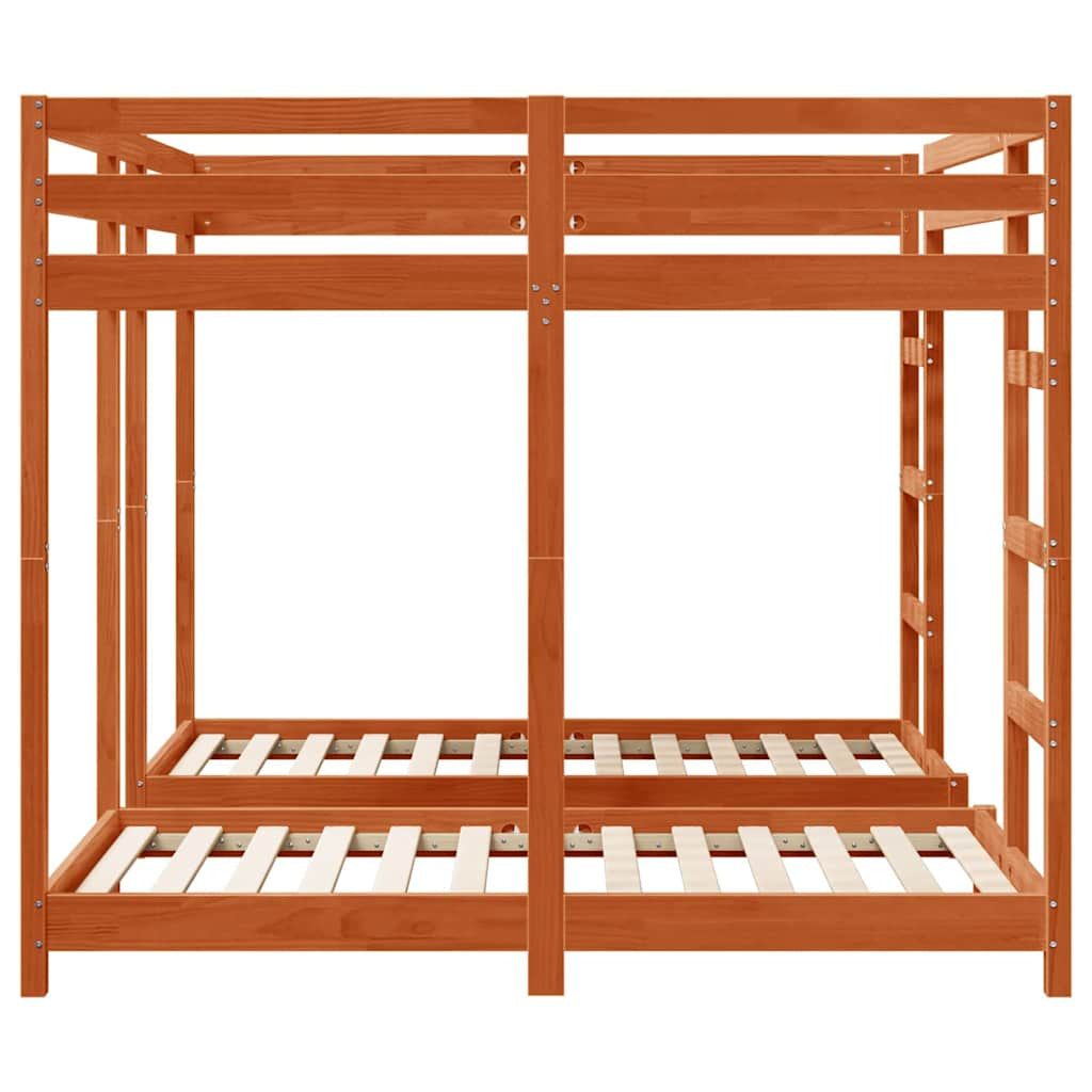 Cadre de lit superposé triple Marron cire 160 x 200 cm - XIOS