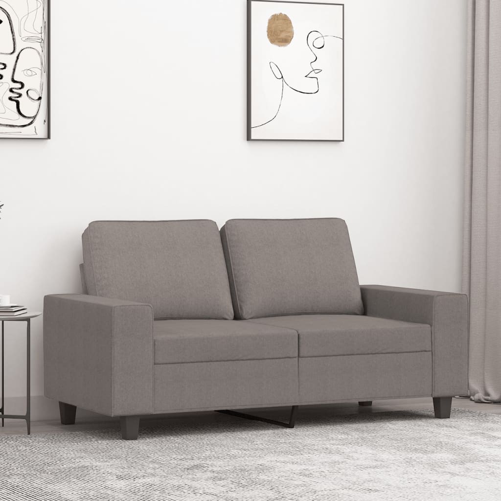 Canapé à 2 places Taupe 120 cm Tissu - XIOS