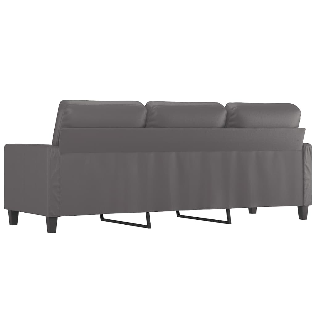 Canapé à 3 places Gris 180 cm Similicuir - XIOS