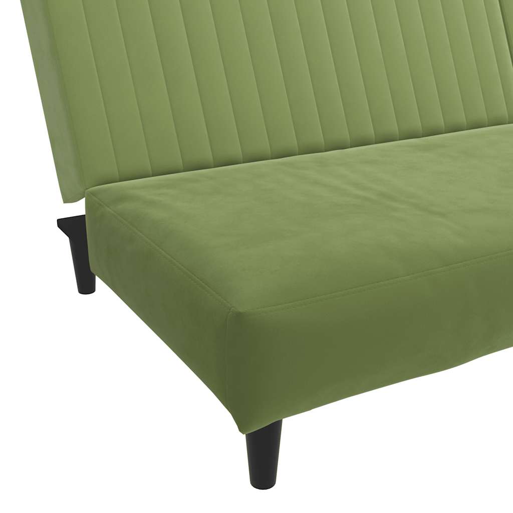 Canapé-lit à 2 places vert clair velours - XIOS