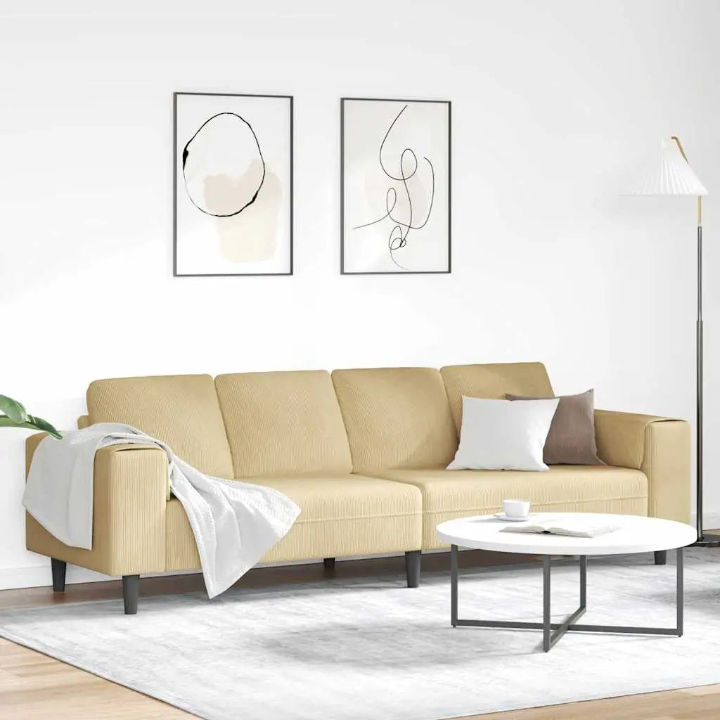 Canapé Vert gris 250 x 77 x 76 cm Tissu en velours côtelé - XIOS