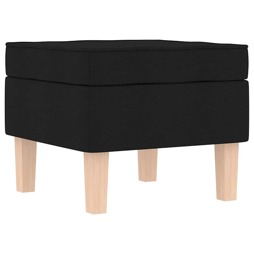 Chaise à bascule avec repose-pied Noir Tissu - XIOS