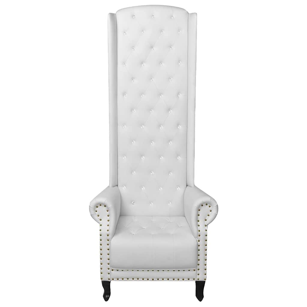 Chaise à dossier haut blanc similicuir - XIOS