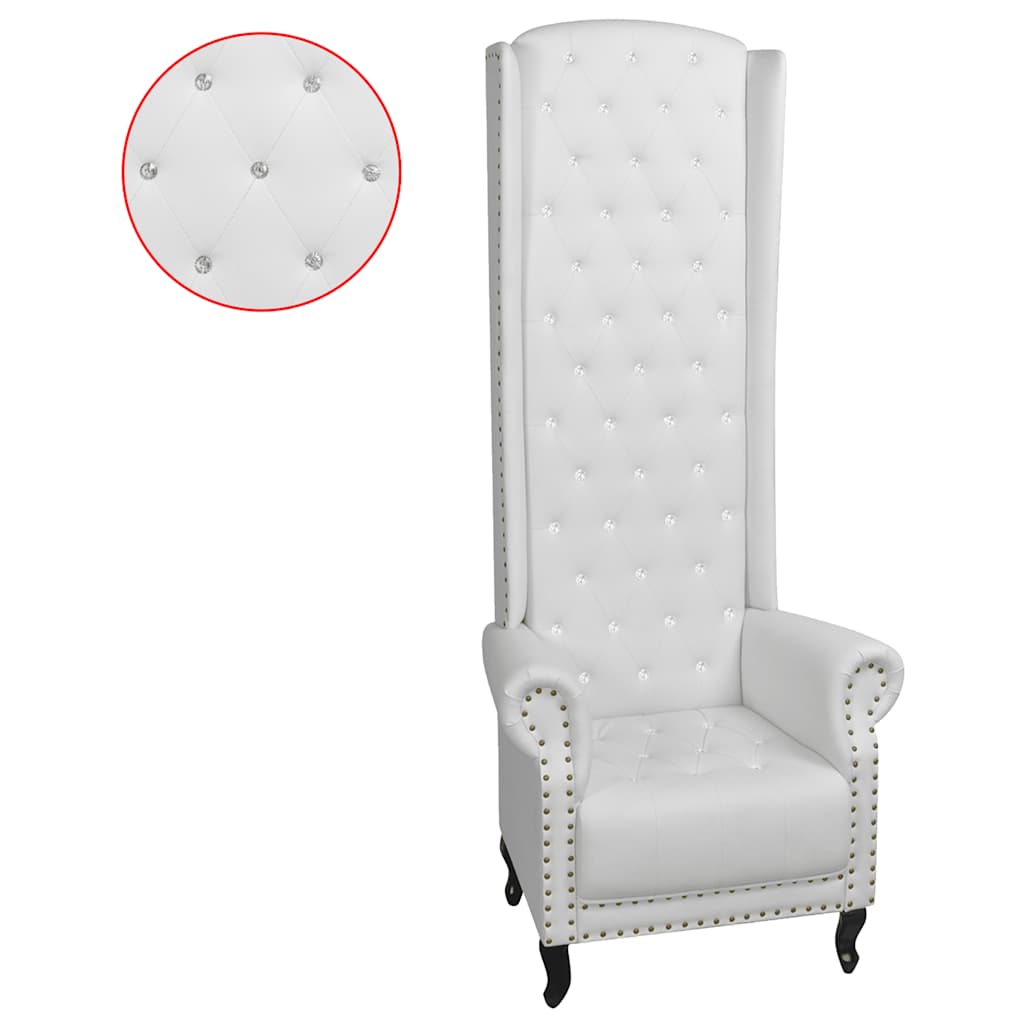 Chaise à dossier haut blanc similicuir - XIOS