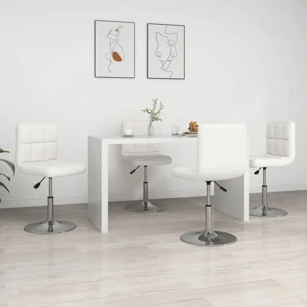 Chaises à manger lot de 4 blanc similicuir - XIOS