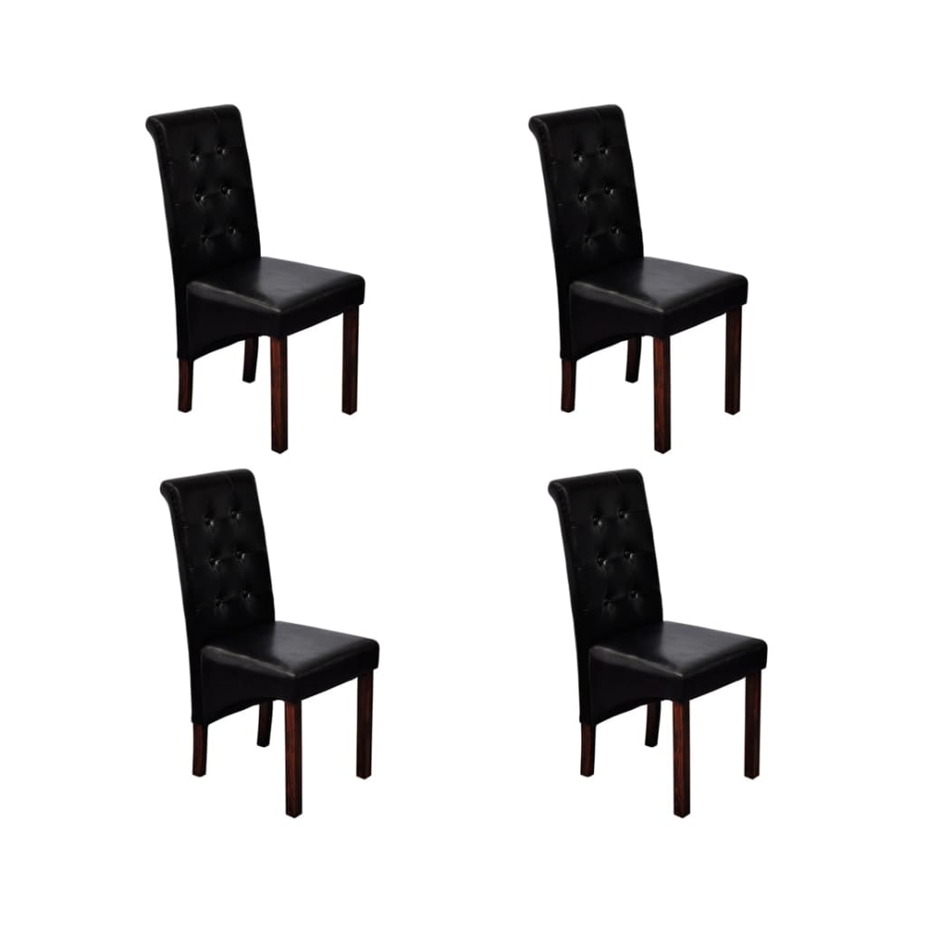 Chaises à manger lot de 4 noir similicuir - XIOS