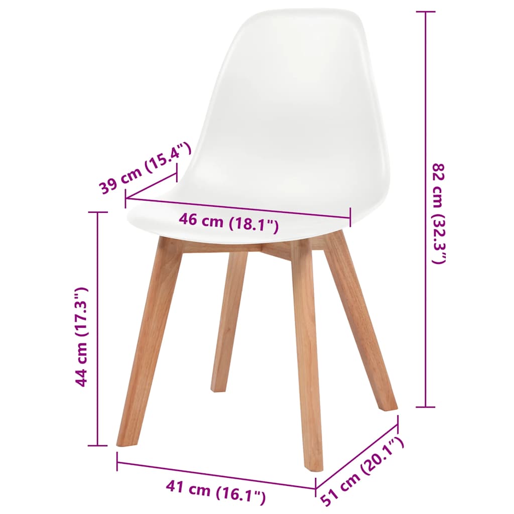 Chaises à manger lot de 6 Blanc Plastique - XIOS