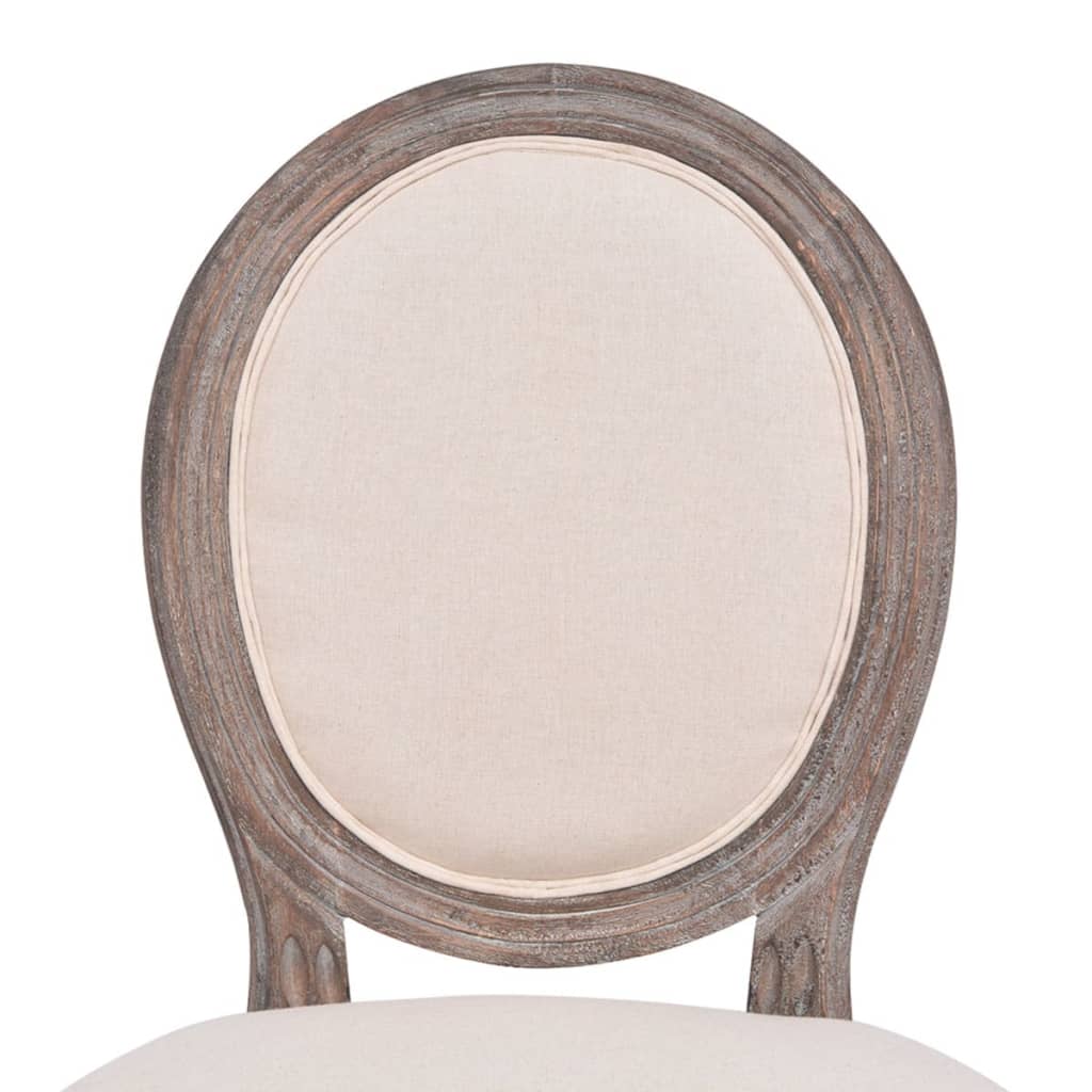 Chaises à manger lot de 6 crème tissu - XIOS