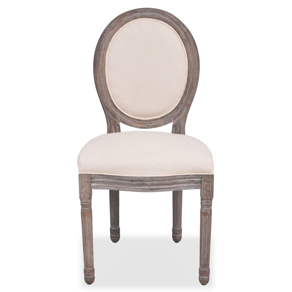 Chaises à manger lot de 6 crème tissu - XIOS