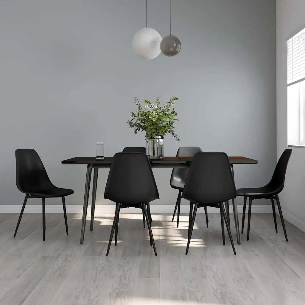 Chaises à manger lot de 6 noir PP - XIOS