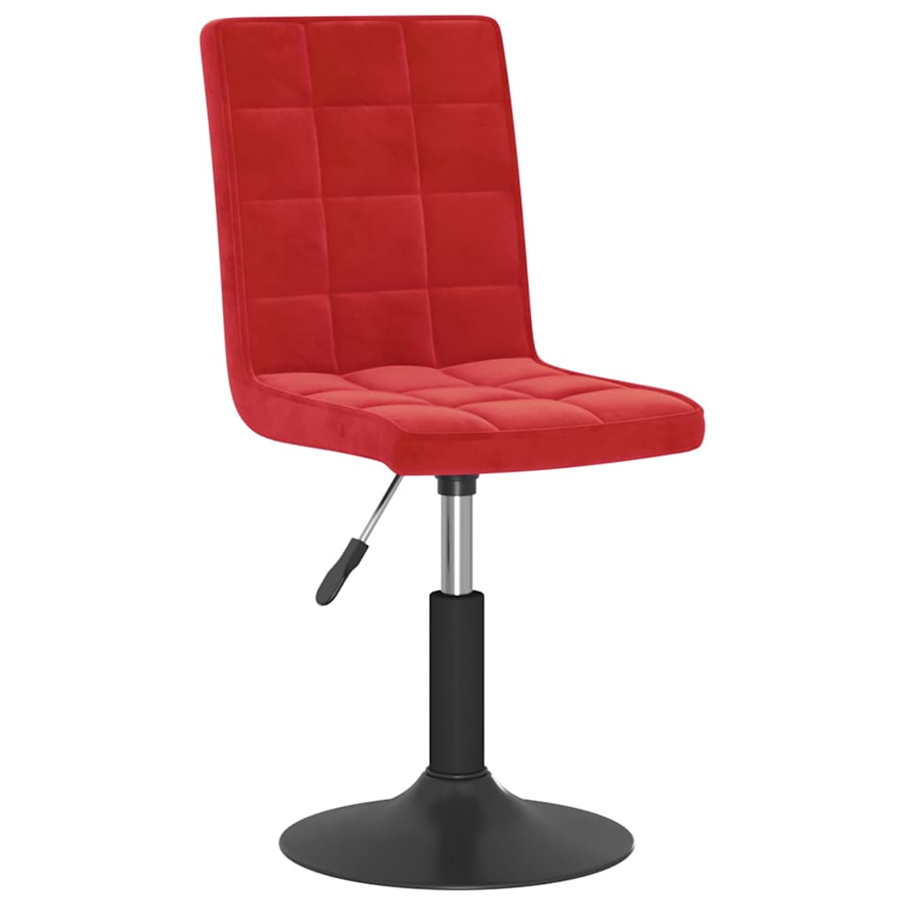 Chaises à manger pivotantes lot de 6 rouge bordeaux velours - XIOS