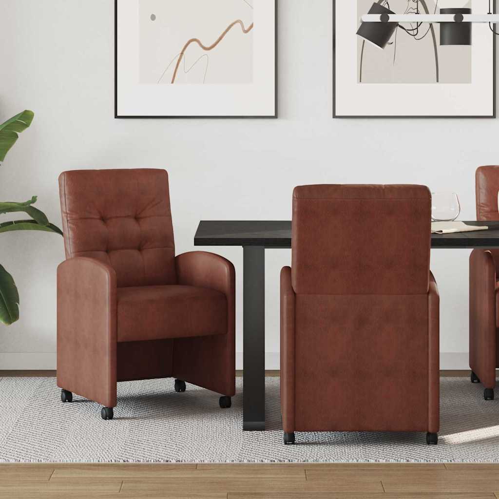 Chaises de Salle à Manger avec Roues 2 pc Simili cuir - XIOS