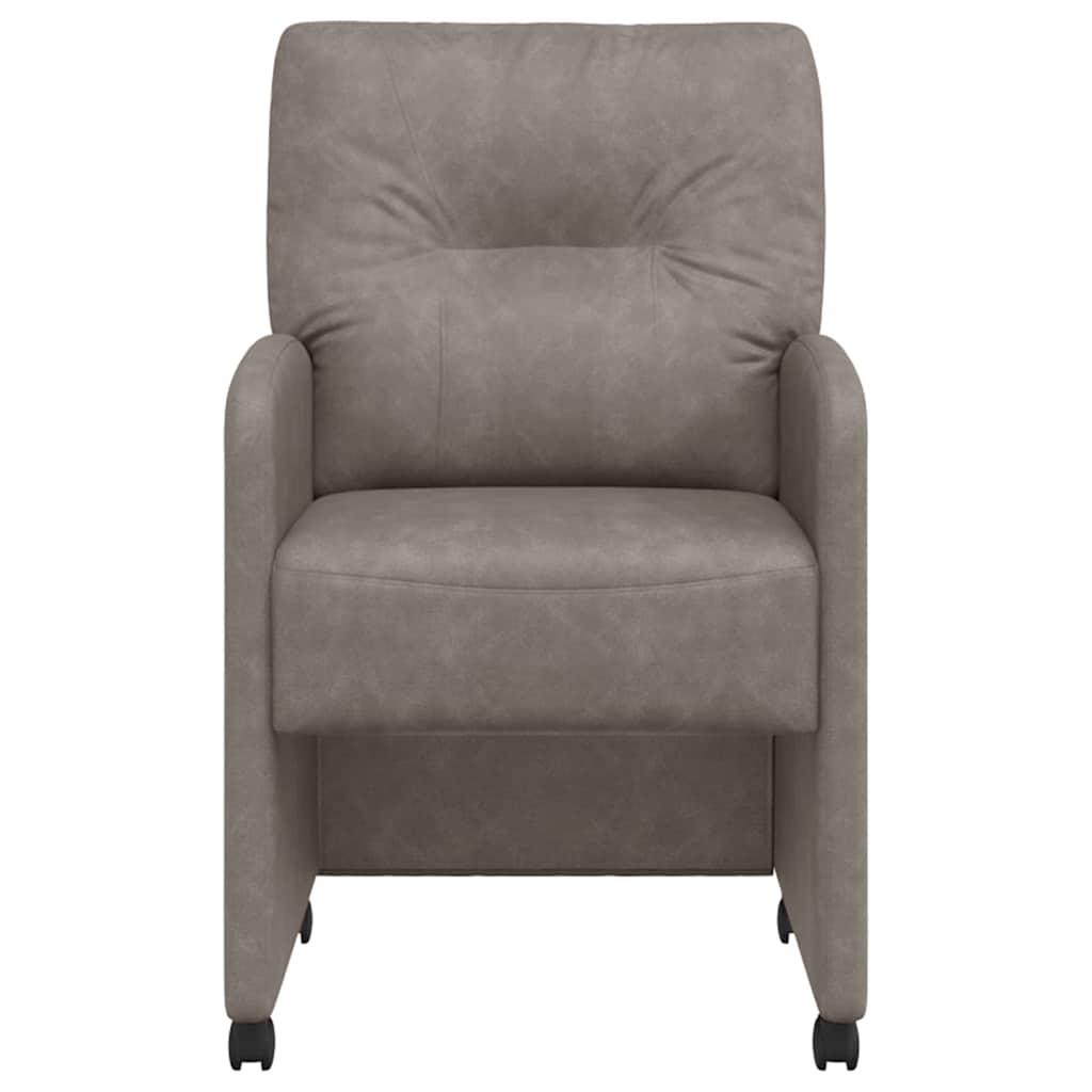 Chaises de Salle à Manger avec Roues 2 pc Simili cuir Gris - XIOS