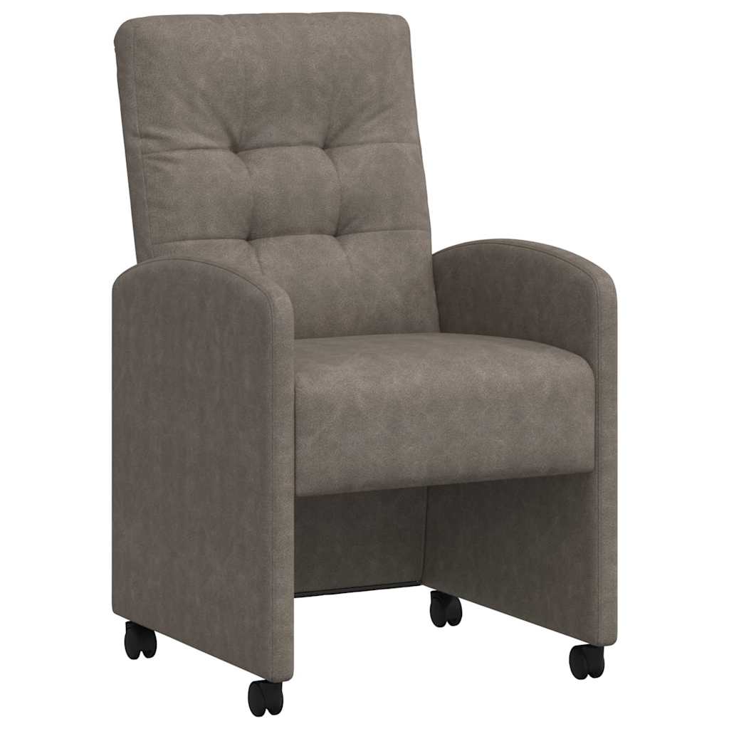 Chaises de Salle à Manger avec Roues 2 pc Simili cuir Gris - XIOS
