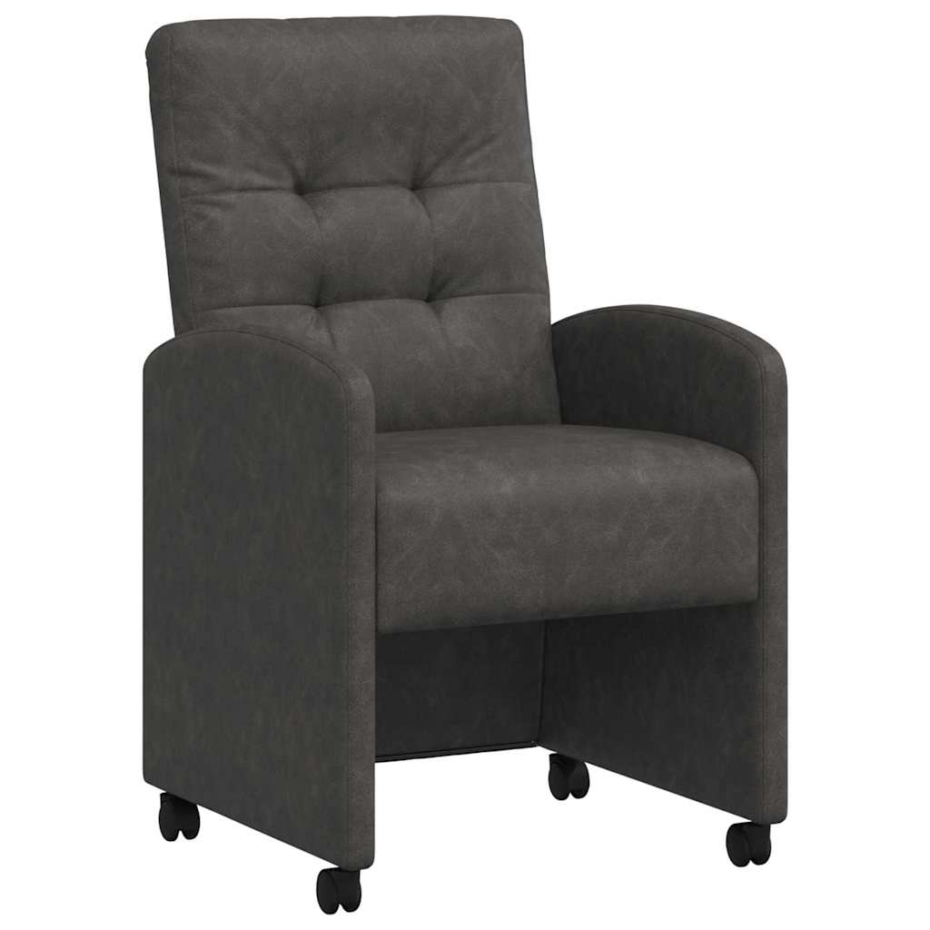Chaises de Salle à Manger avec Roues 2 pc Simili cuir Noir - XIOS