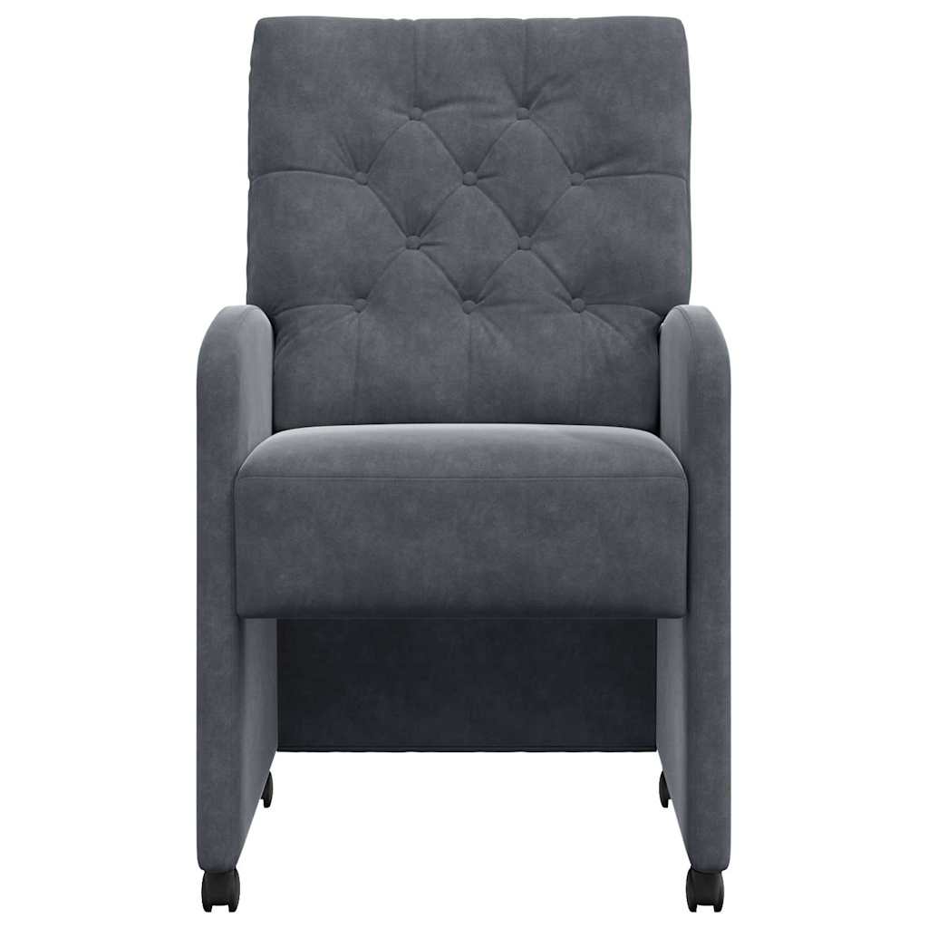 Chaises de Salle à Manger avec Roues 2 pc Velours Gris foncé - XIOS