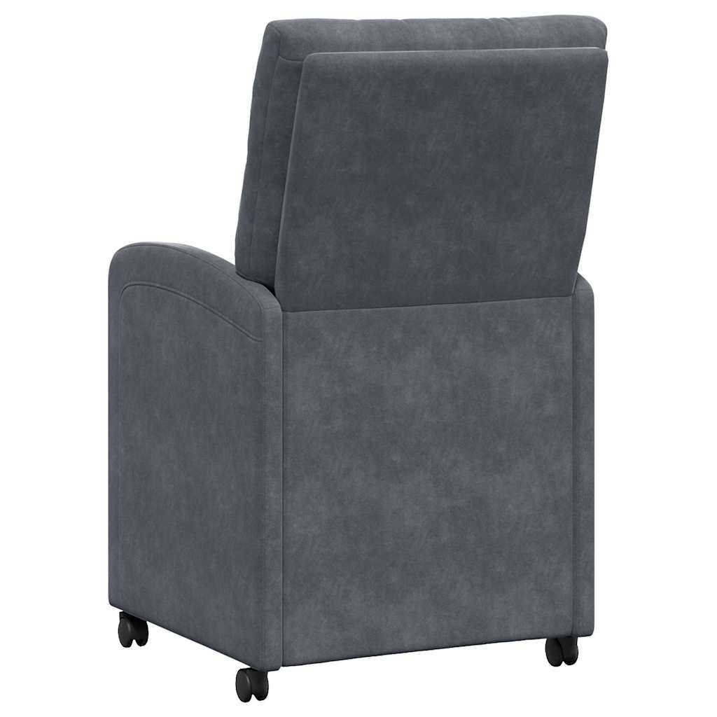 Chaises de Salle à Manger avec Roues 2 pc Velours Gris foncé - XIOS
