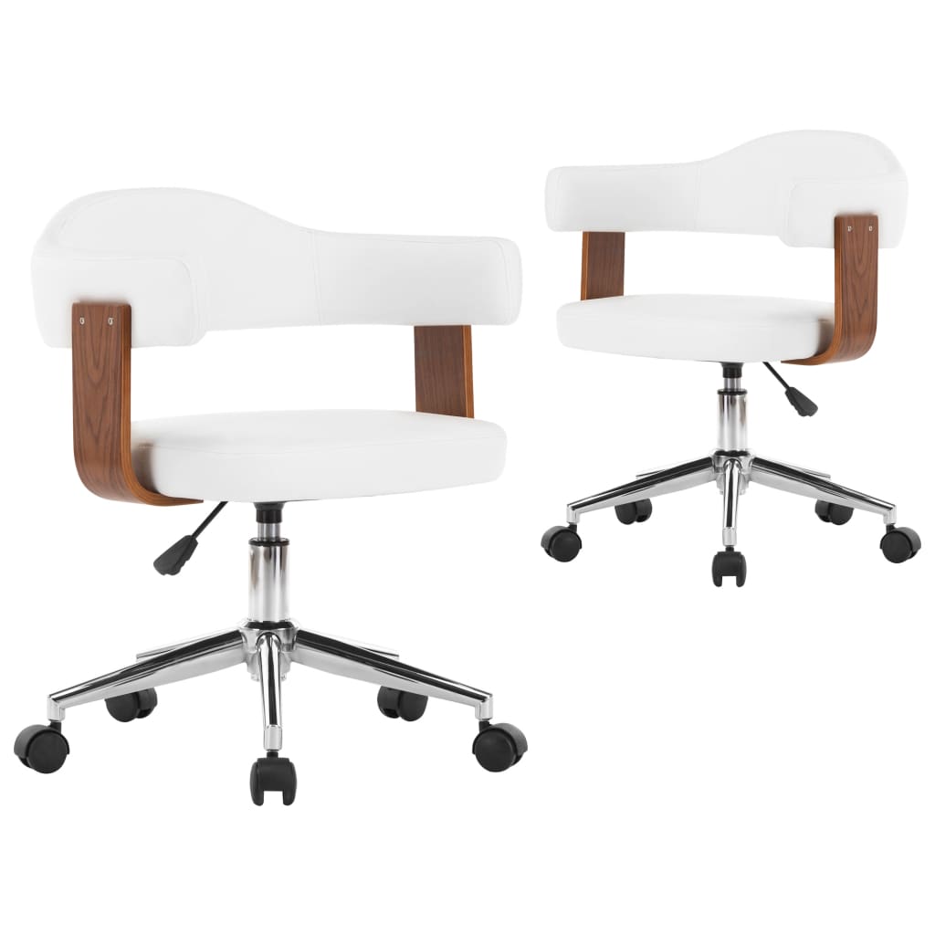 Chaises pivotantes à manger lot de 2 bois courbé et similicuir - XIOS