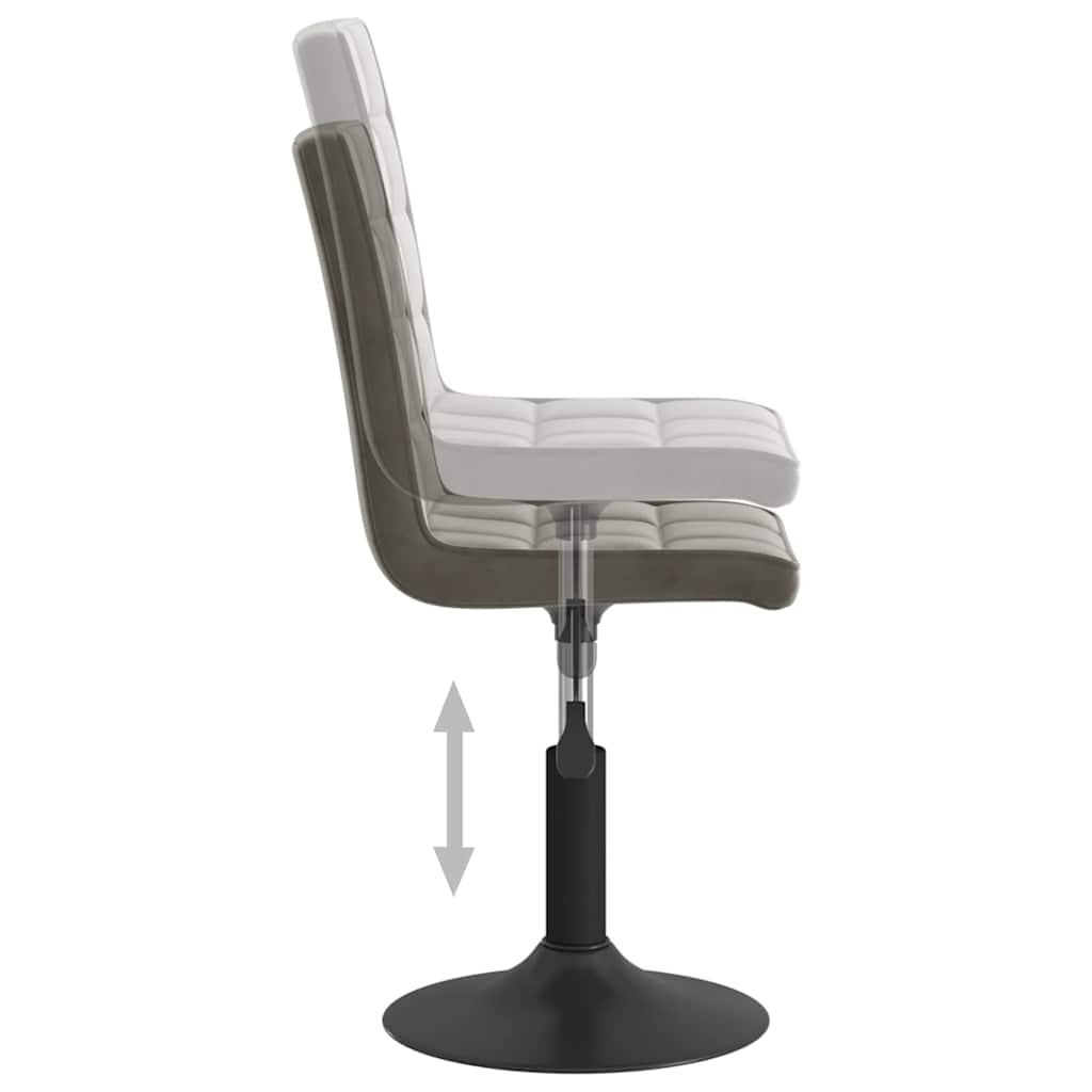 Chaises pivotantes à manger lot de 4 gris foncé velours - XIOS