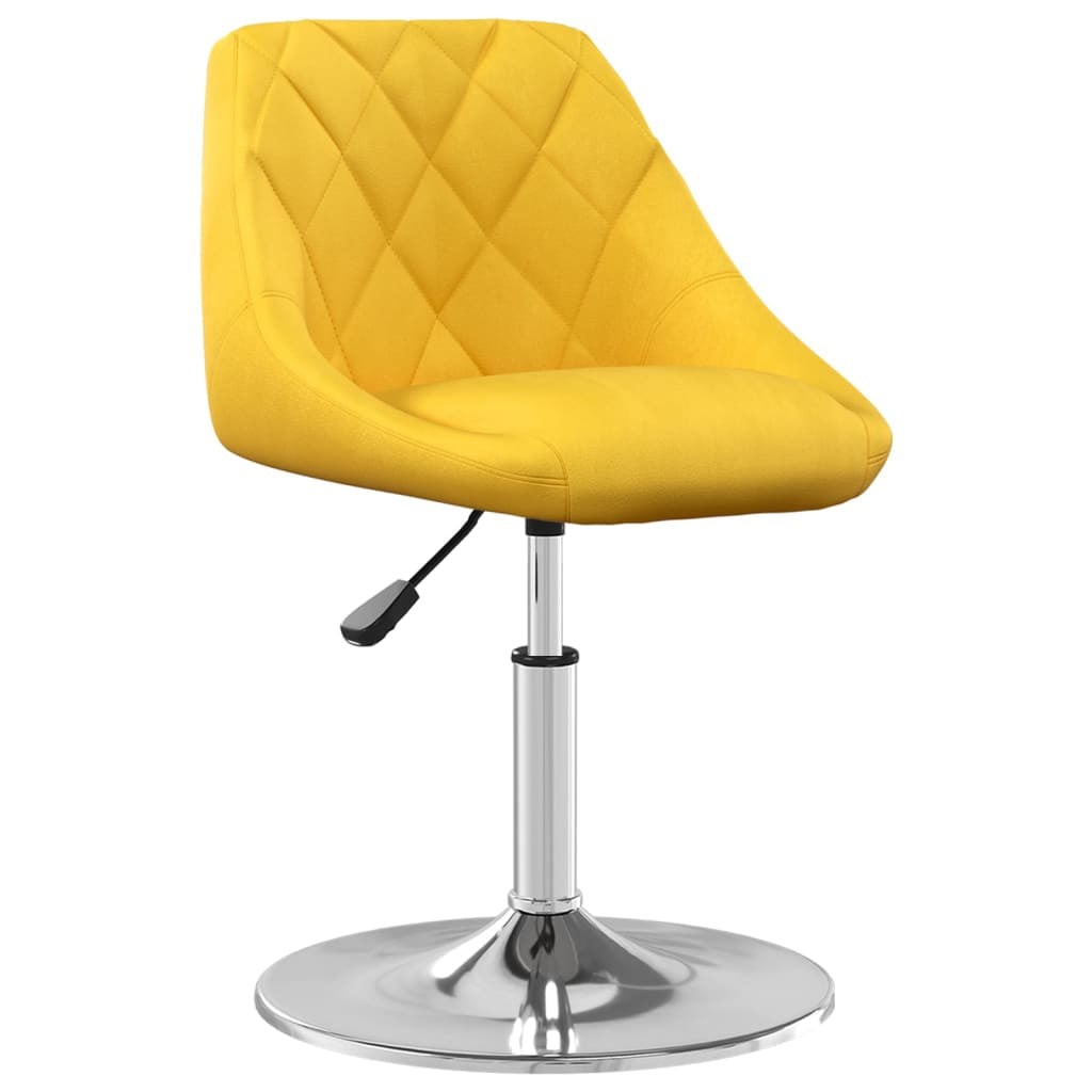 Chaises pivotantes à manger lot de 4 jaune moutarde velours - XIOS