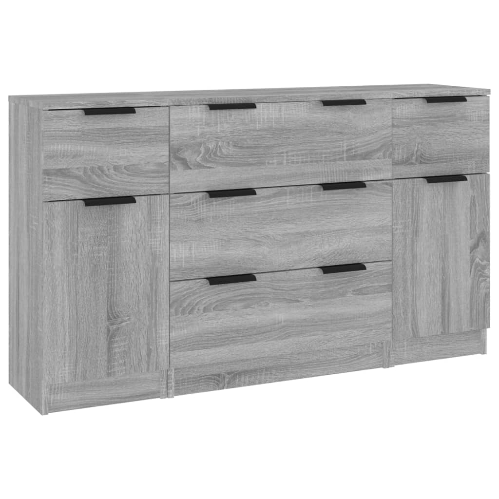 Ensemble de buffets 3 pcs Sonoma gris Bois d’ingénierie - XIOS