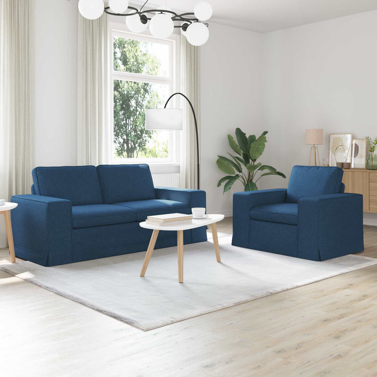Ensemble de Canapés 2 pc Bleu tissu - XIOS