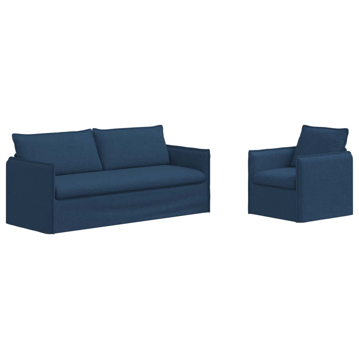 Ensemble de Canapés 2 pc Bleu Tissu - XIOS