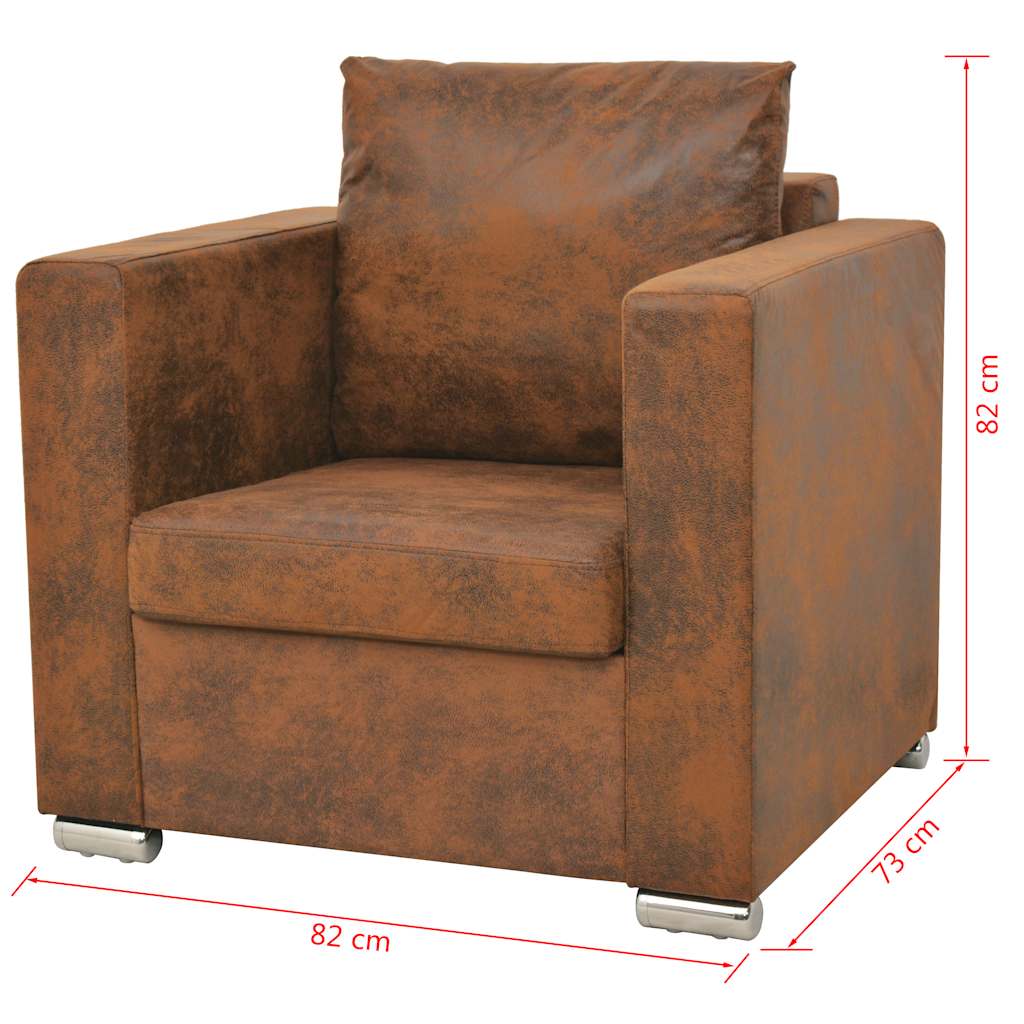 Ensemble de canapés 2 pcs cuir daim synthétique - XIOS