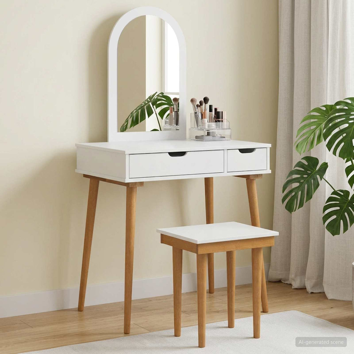 Ensemble de Coiffeuse FAUSKE 3 pc Blanc 76 x 50 x 143 cm - XIOS