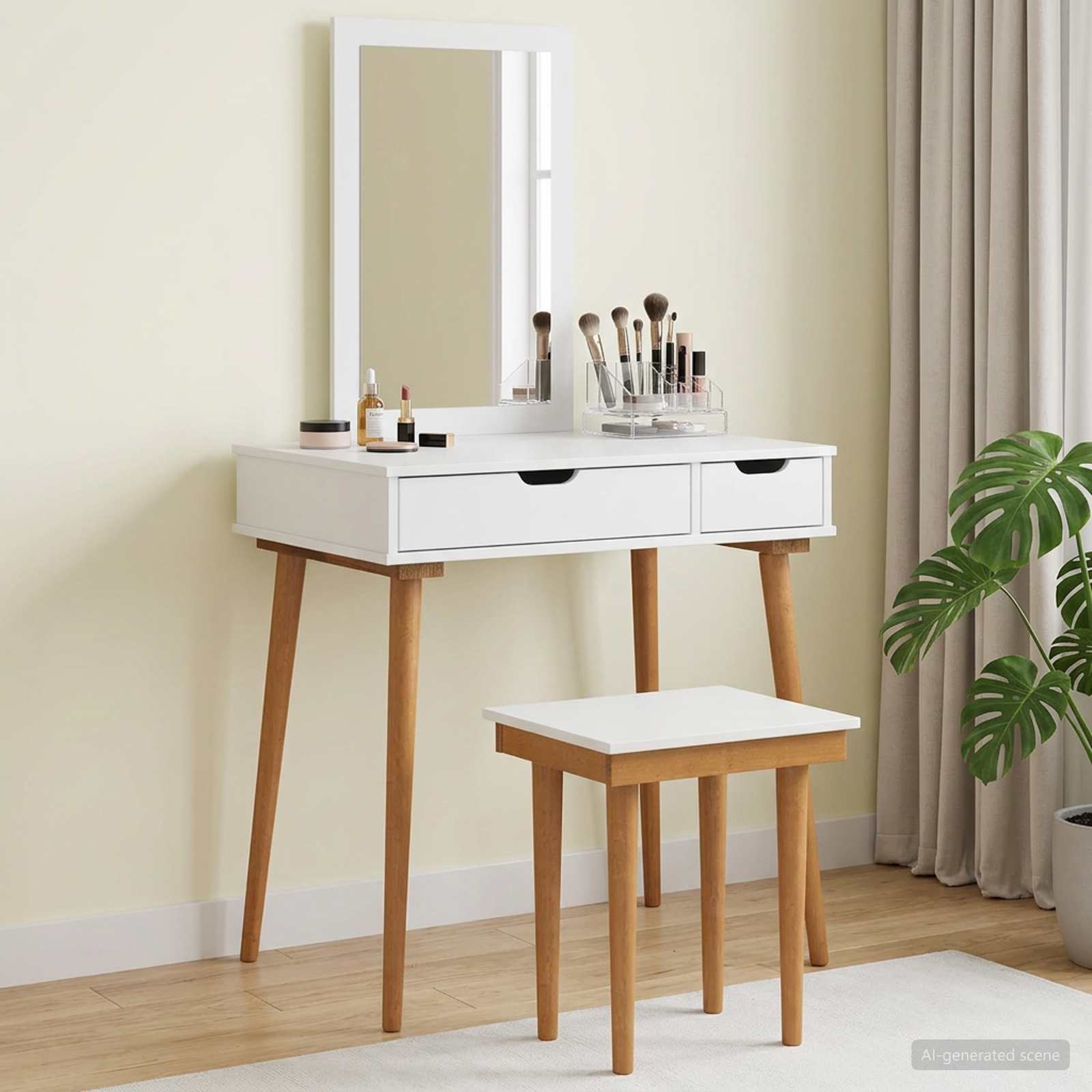 Ensemble de Coiffeuse FAUSKE 3 pc Blanc 76 x 50 x 143 cm - XIOS