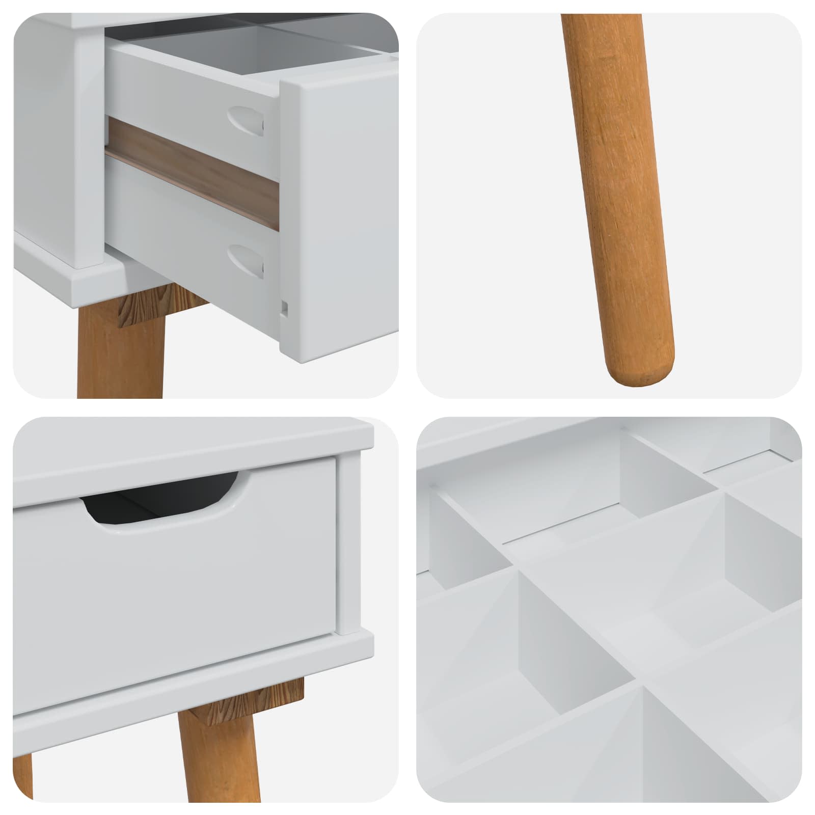 Ensemble de Coiffeuse FAUSKE 4 pc Blanc 76 x 50 x 143 cm - XIOS
