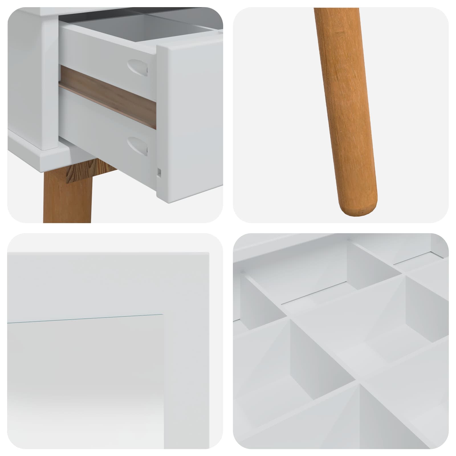 Ensemble de Coiffeuse FAUSKE 4 pc Blanc 76 x 50 x 143 cm - XIOS