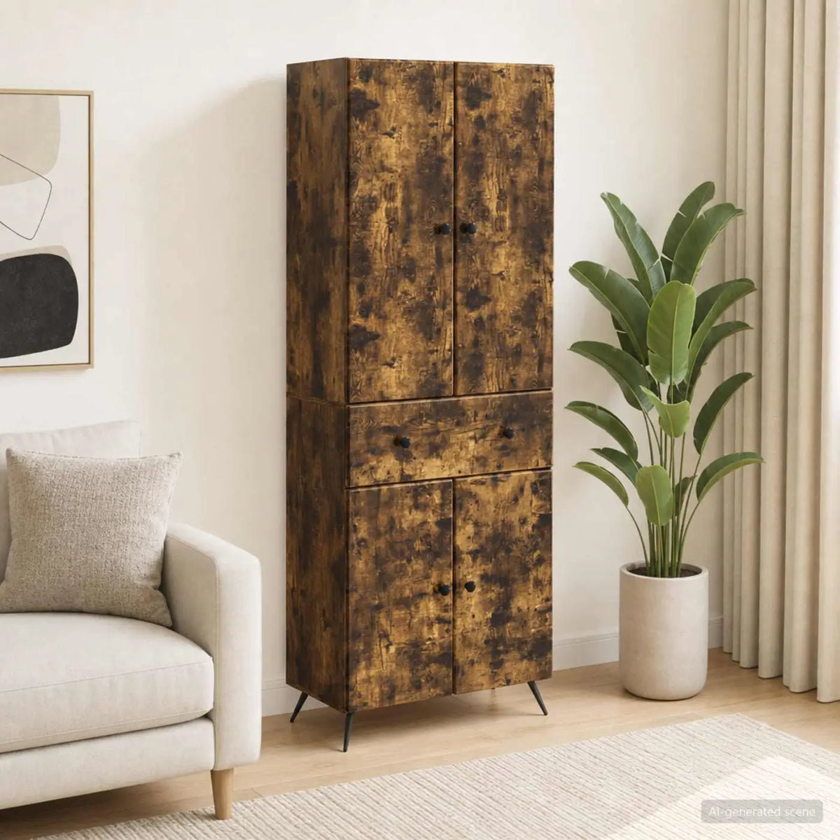 Ensemble de Meubles 2 pc Chêne fumé 66 x 34.5 x 90 cm - XIOS