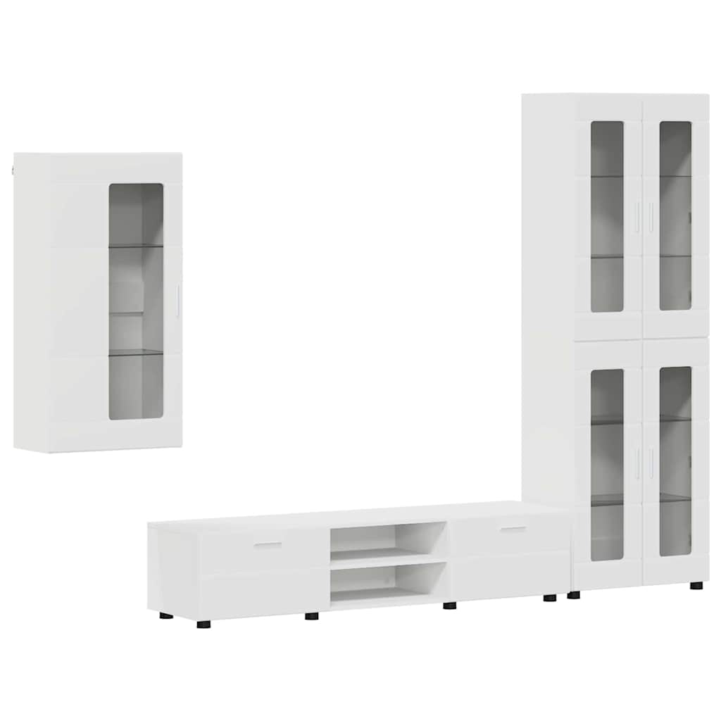 Ensemble meuble TV FLORIN 3 pc Blanc Bois d'ingénierie - XIOS