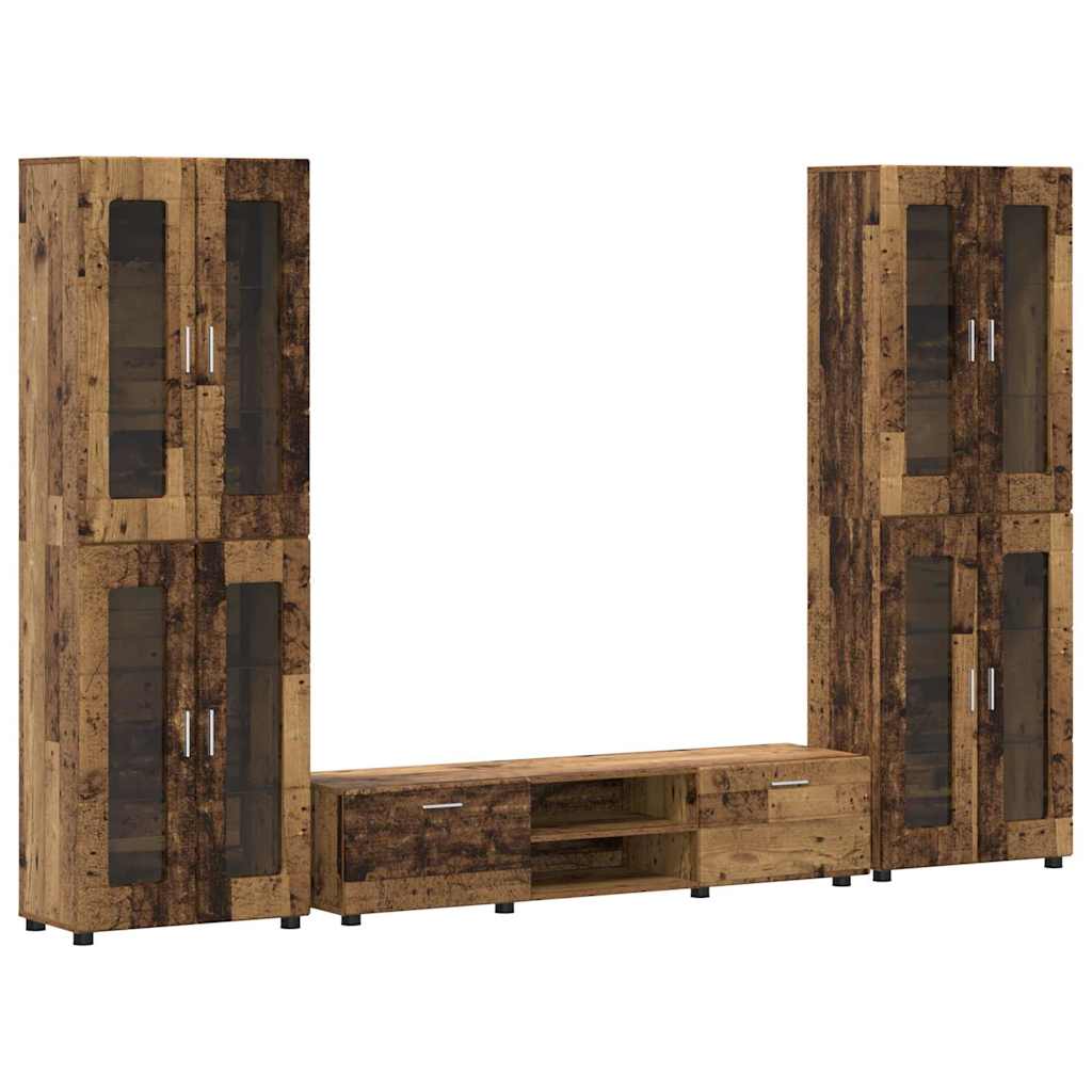 Ensemble meuble TV FLORIN 3 pc Bois ancien Bois d'ingénierie - XIOS