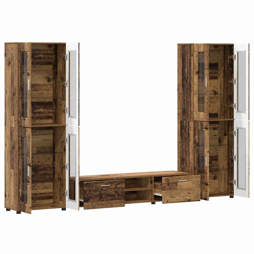 Ensemble meuble TV FLORIN 3 pc Bois ancien Bois d'ingénierie - XIOS
