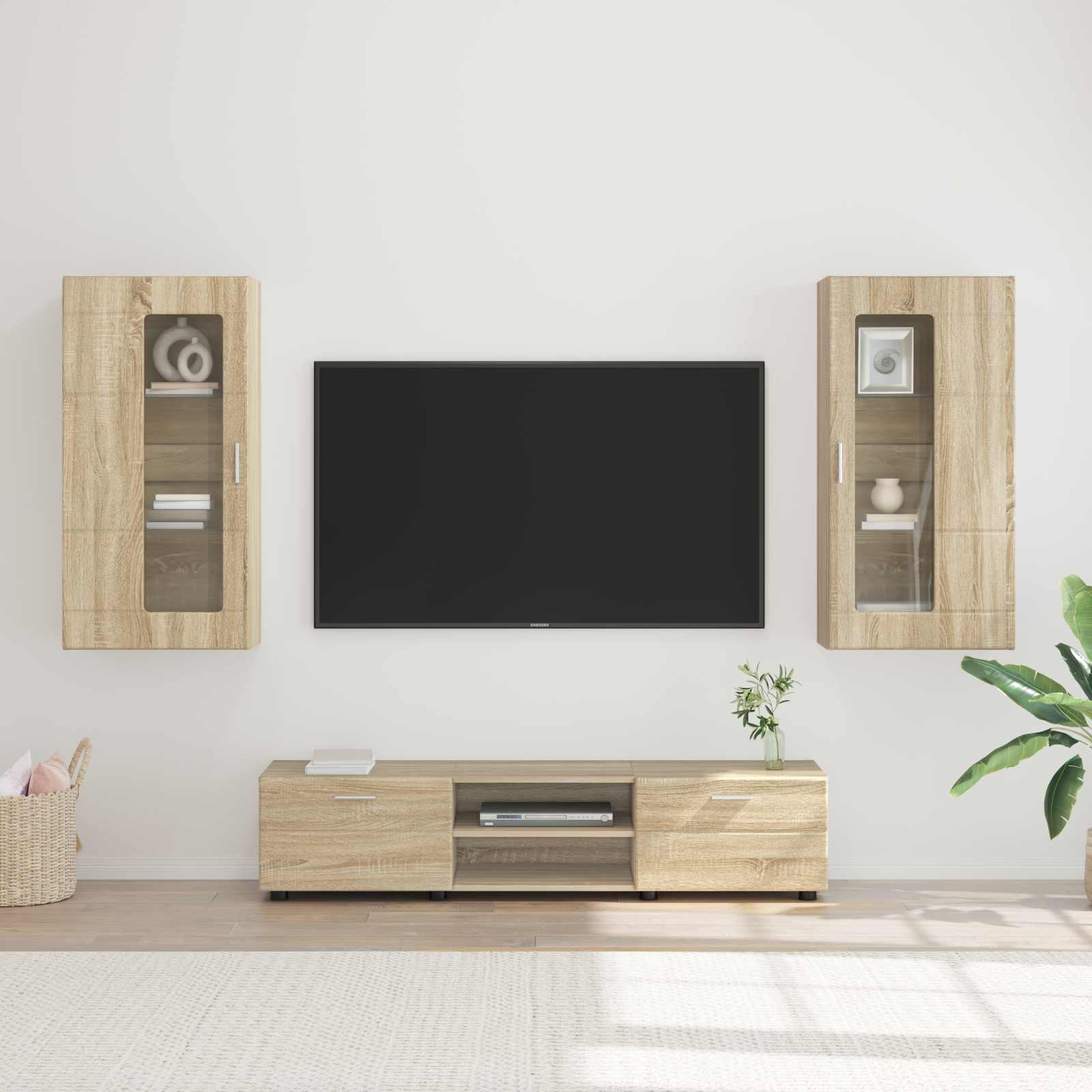 Ensemble meuble TV FLORIN 3 pc Chêne Sonoma Bois d'ingénierie - XIOS