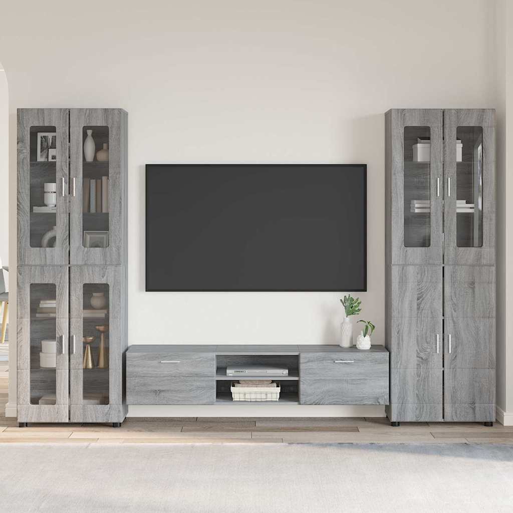Ensemble meuble TV FLORIN 3 pc Gris Sonoma Bois d'ingénierie - XIOS