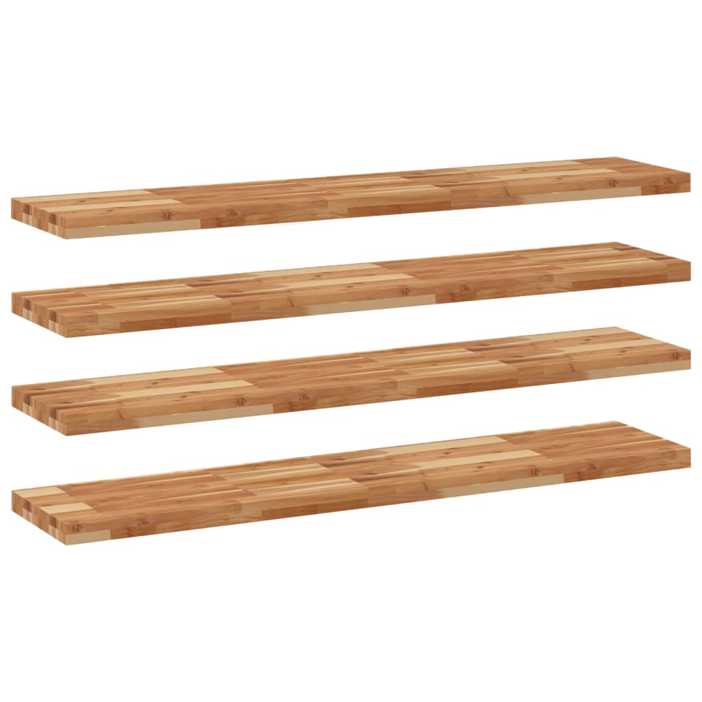 Étagères flottantes 4 pcs 140x30x4 cm acacia massif à l'huile - XIOS