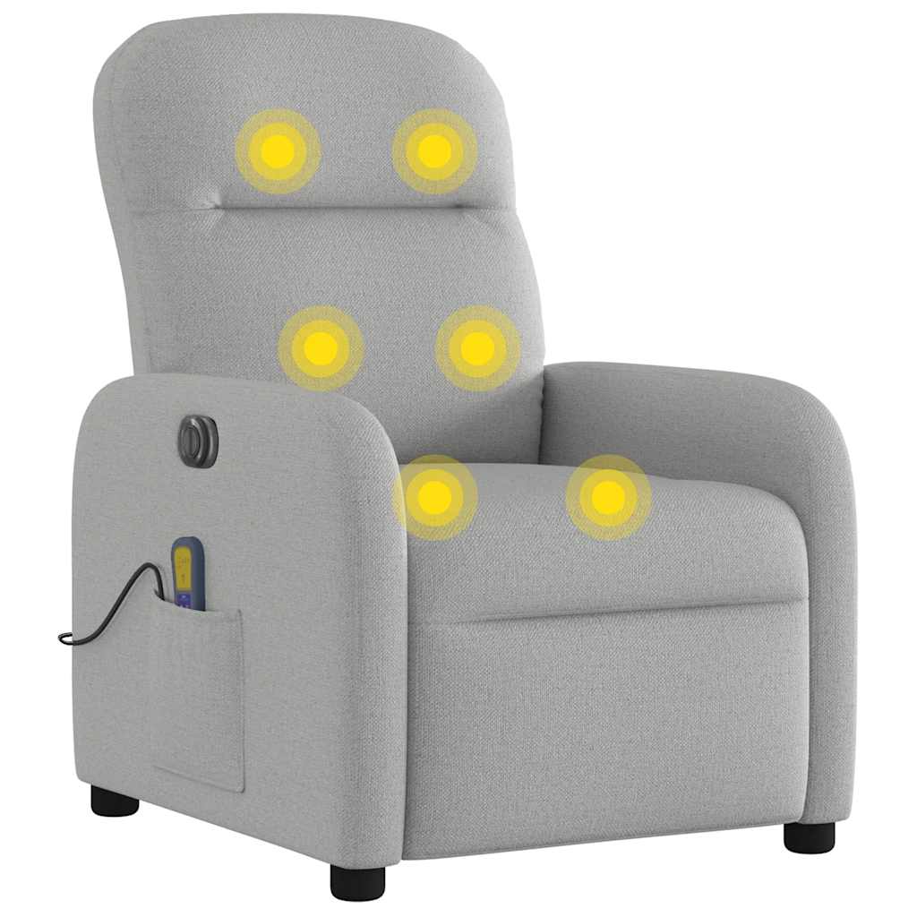 Fauteuil de massage inclinable électrique gris nuage tissu - XIOS