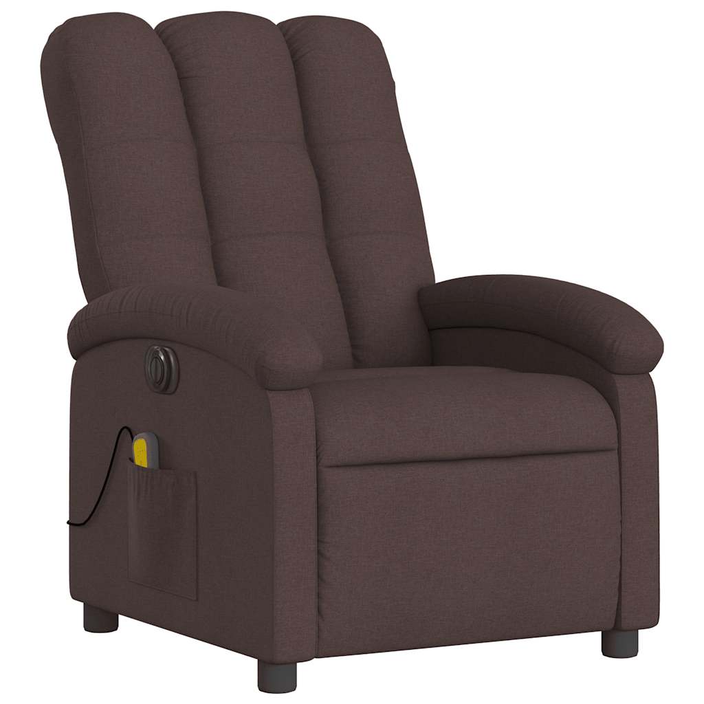 Fauteuil de massage inclinable électrique Marron foncé Tissu - XIOS