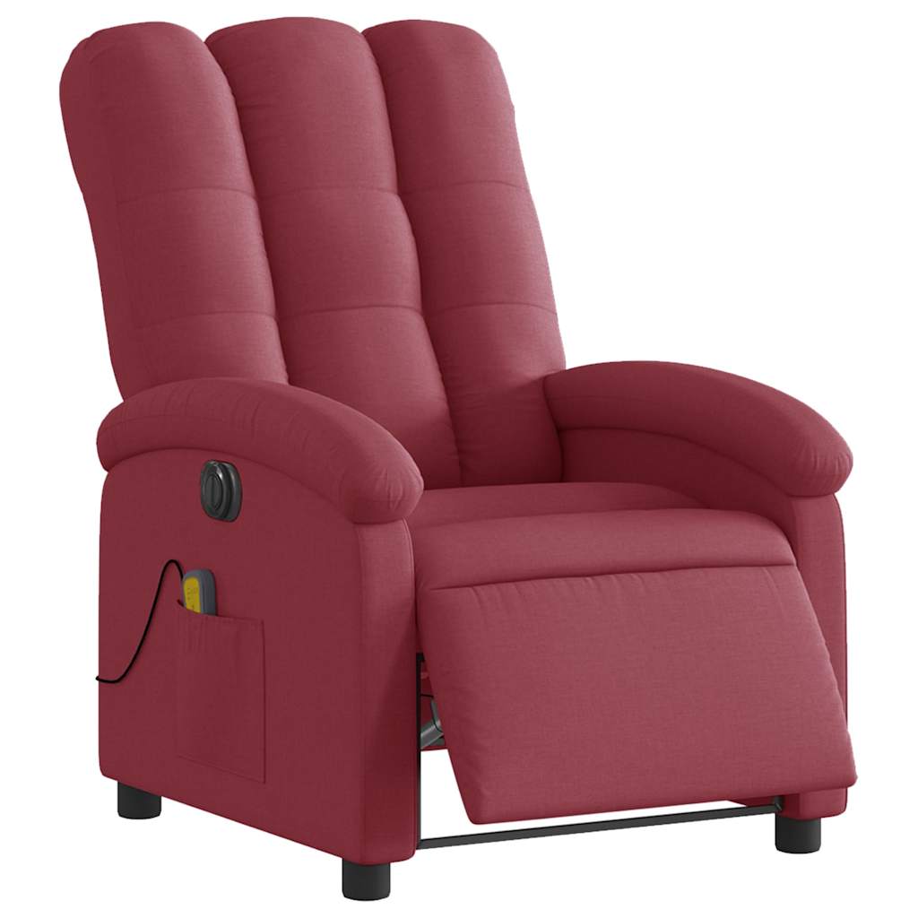 Fauteuil de massage inclinable électrique Rouge bordeaux Tissu - XIOS