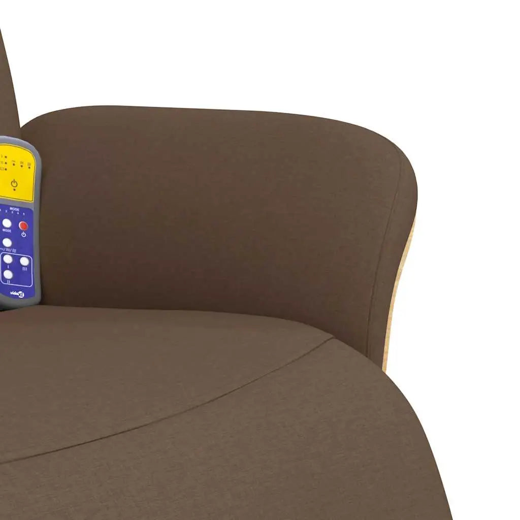 Fauteuil inclinable de massage avec repose-pieds marron tissu - XIOS