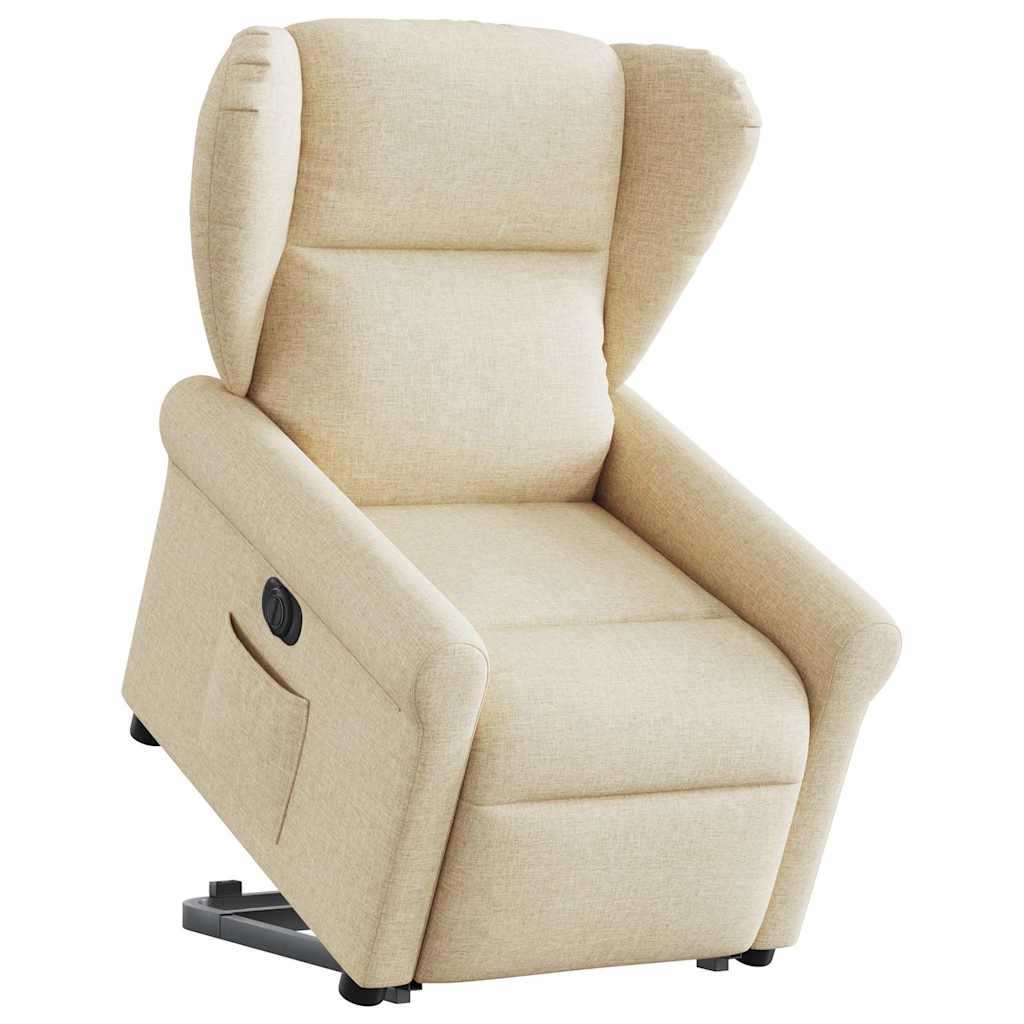 Fauteuil inclinable électrique crème tissu - XIOS