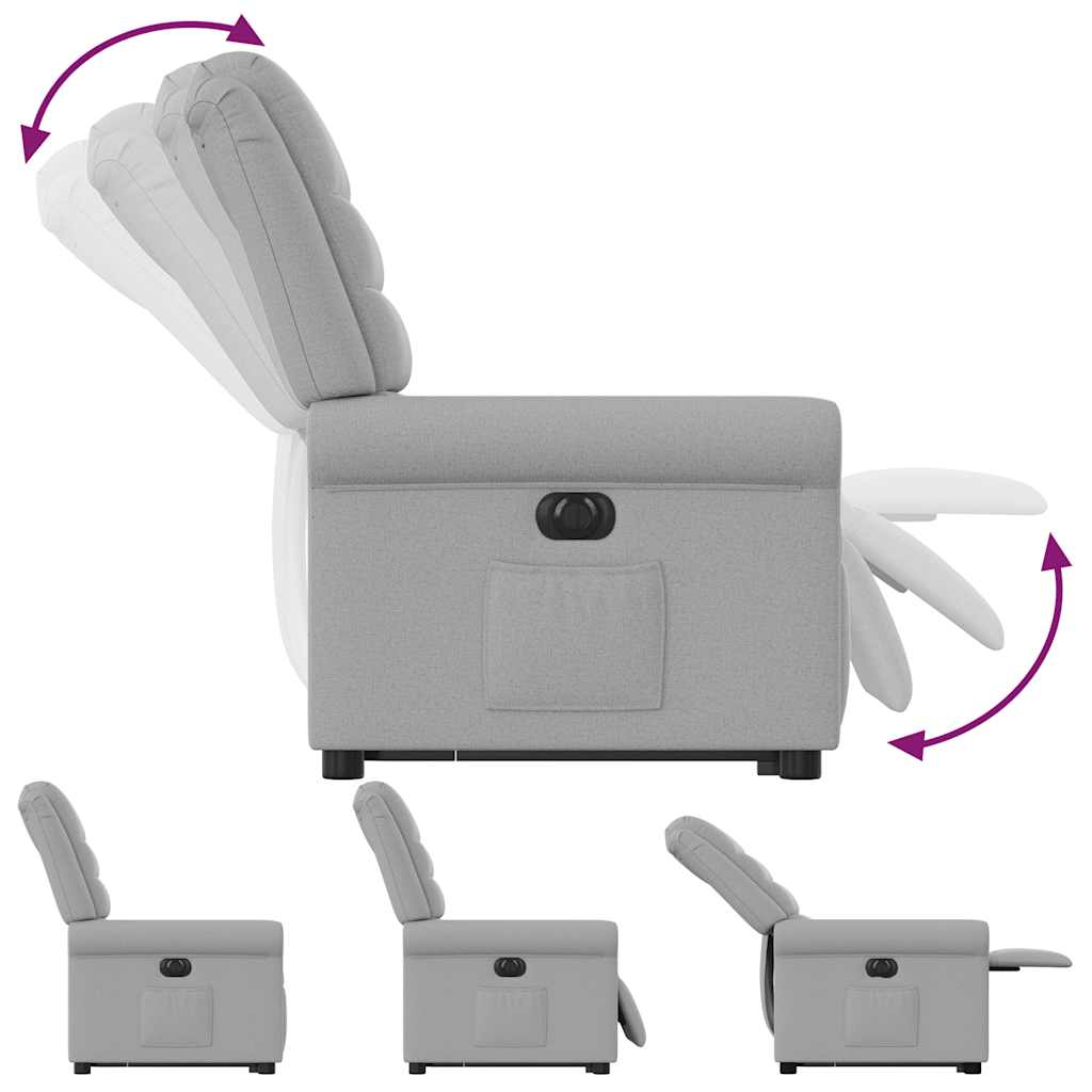 Fauteuil inclinable électrique gris nuage tissu - XIOS