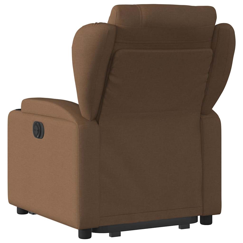 Fauteuil inclinable électrique marron tissu - XIOS